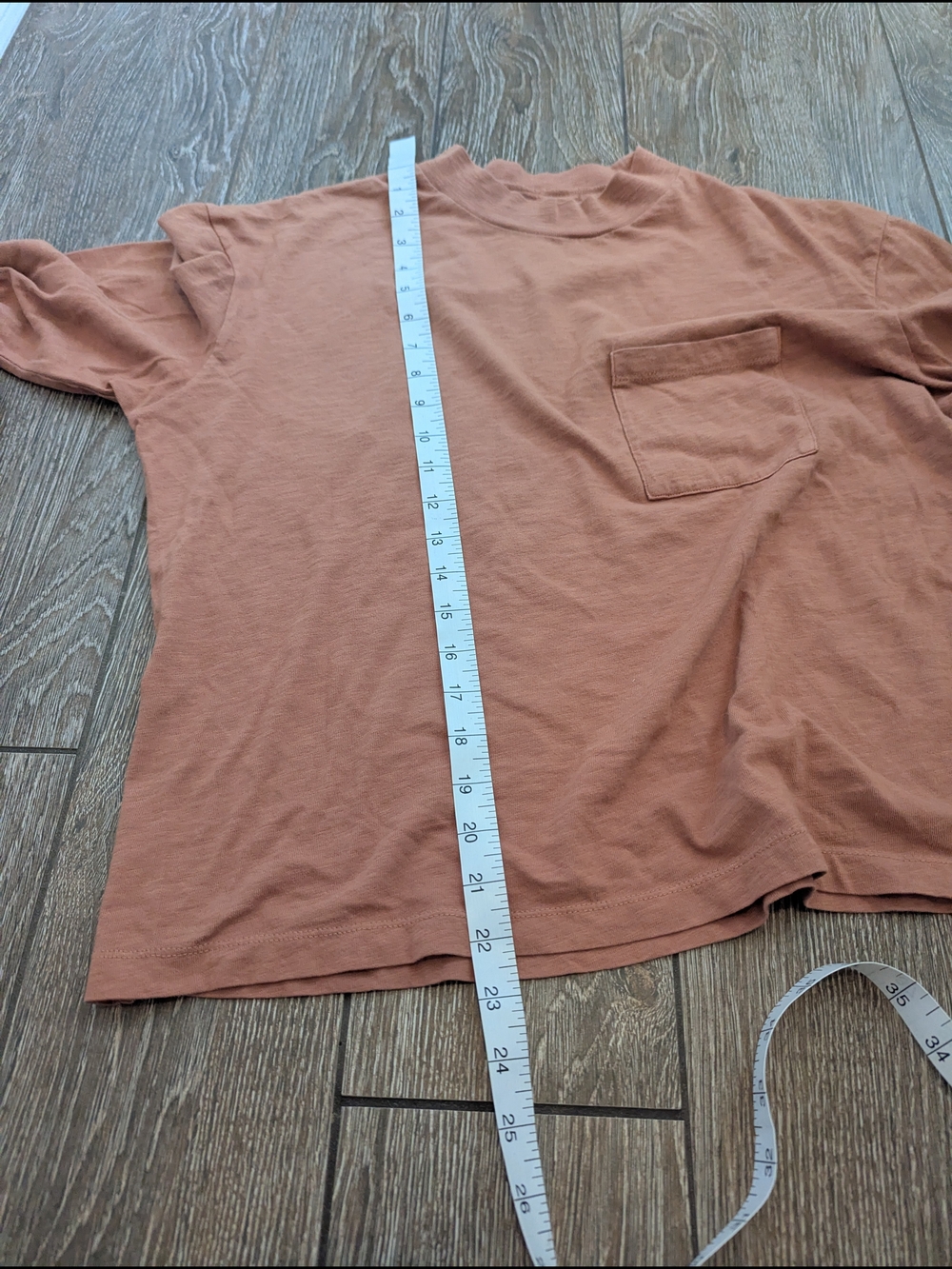 Madewell Crew Neck Long Sleeve Shirt Tee Medium 100% Cotton Burnt Orange - Picture 8 of 8